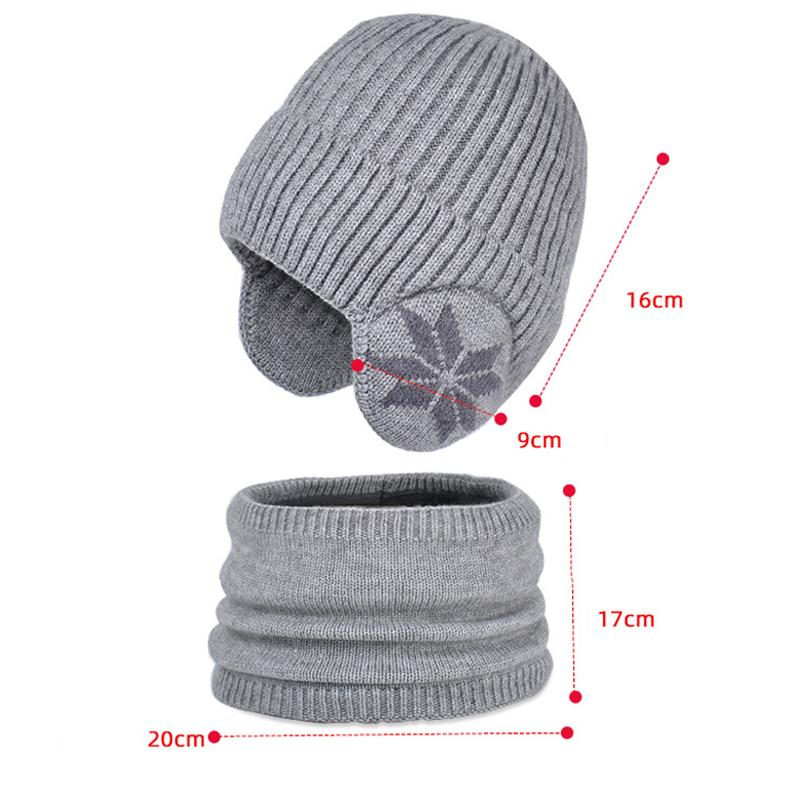 Детская кепка, зимний бархатный шарф, костюм, вязаная шерстяная кепка для мальчиков, теплая кепка с защитой ушей, шапочки с черепами, кепка с рукавами