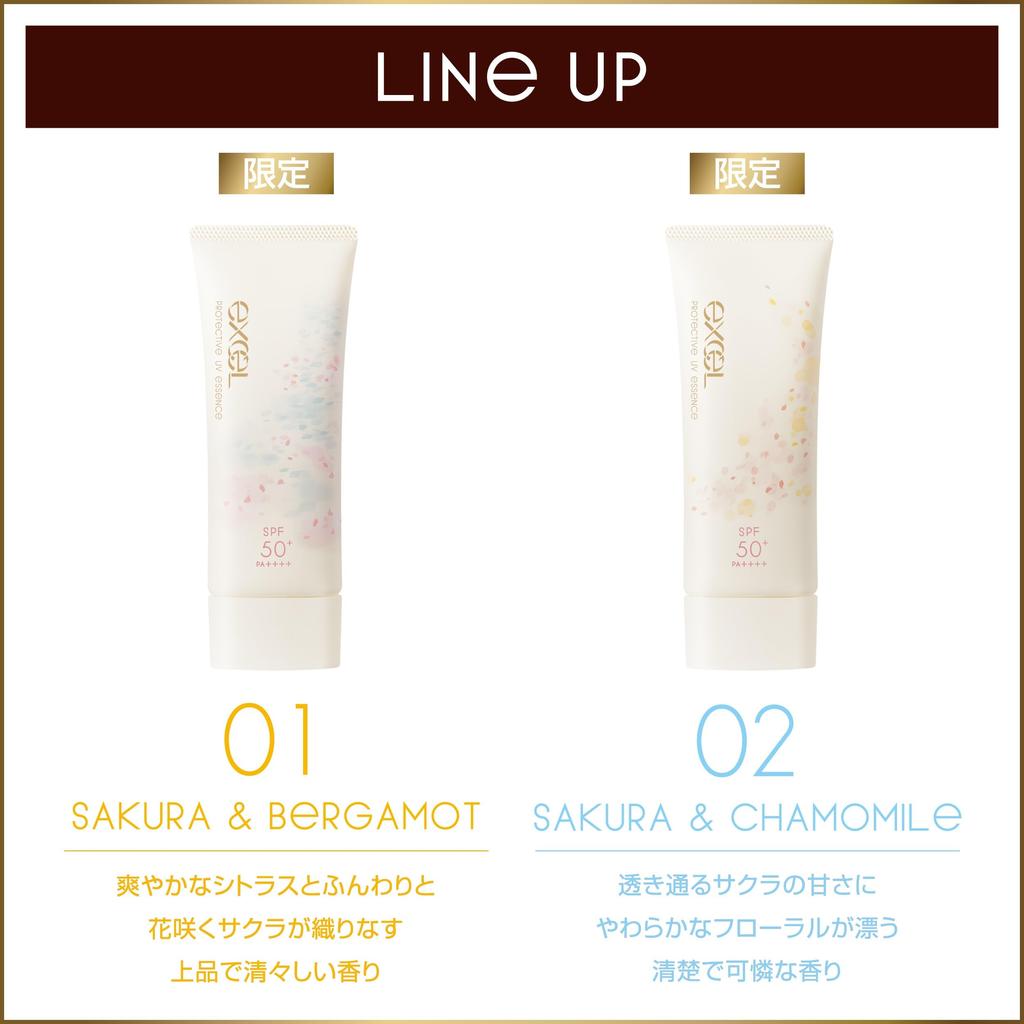excel Protective UV Essence lb 02 Sakura Chamomile Sunscreen for Face &