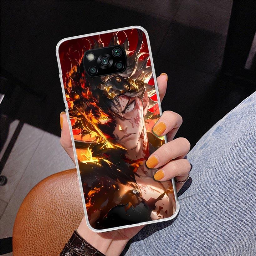 Черный чехол для телефона с аниме C-Clovers для Xiaomi Poco X5 X6 X7 Pro X4 Gt F7 Ultra M8 M7 Redmi 15C 15 13C 13 12C 12 Уникальный чехол Coque