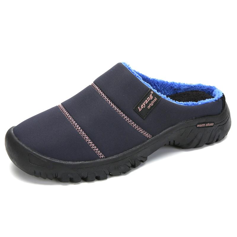 Indoor Outdoor Winter Slippers Men Waterproof Velvet Plush Room Slippers Women Fashion Warm Bedroom Slides For Cold Weather