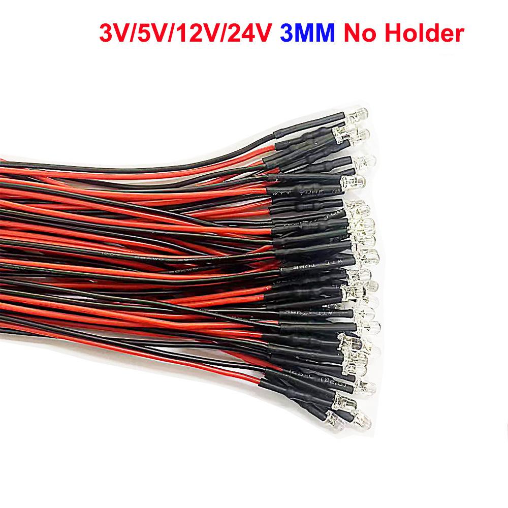 3.5MM Straw Hat LED Beads: High Brightness Indicator Light Bulbs for Architectural Models (3V, 5V, 12V, 24V; Yellow, Red, Green)