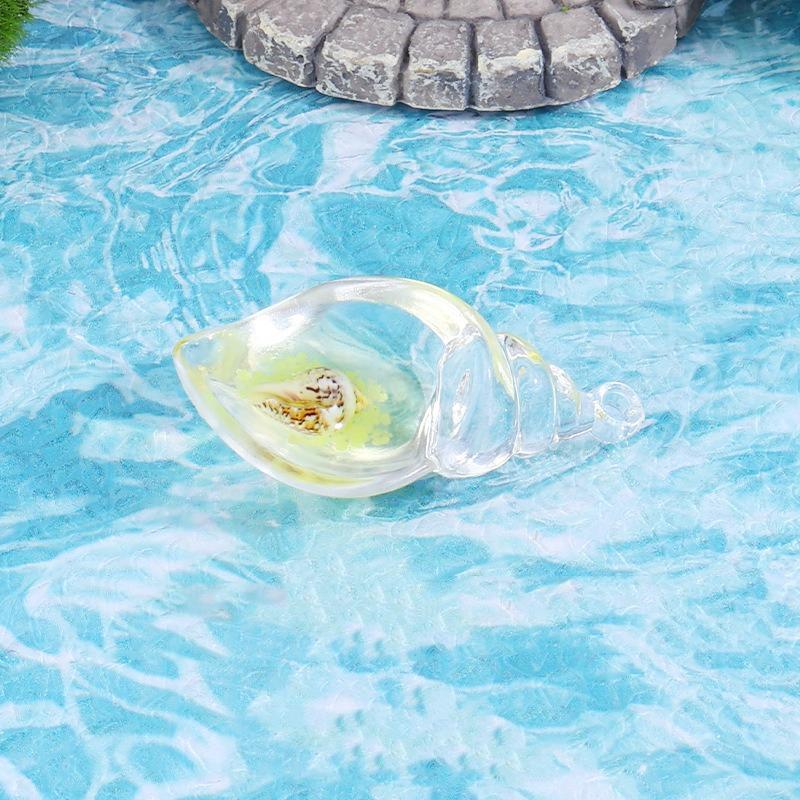 Luminous Colorful Conch Crafts Key Pendant Desktop Ornaments Decoration Diy Resin Small Accessories