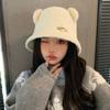 Hat Female Cute Bear Imitation Lamb Wool Bucket Hat Winter Warmth Shows Washbasin Hat Tide
