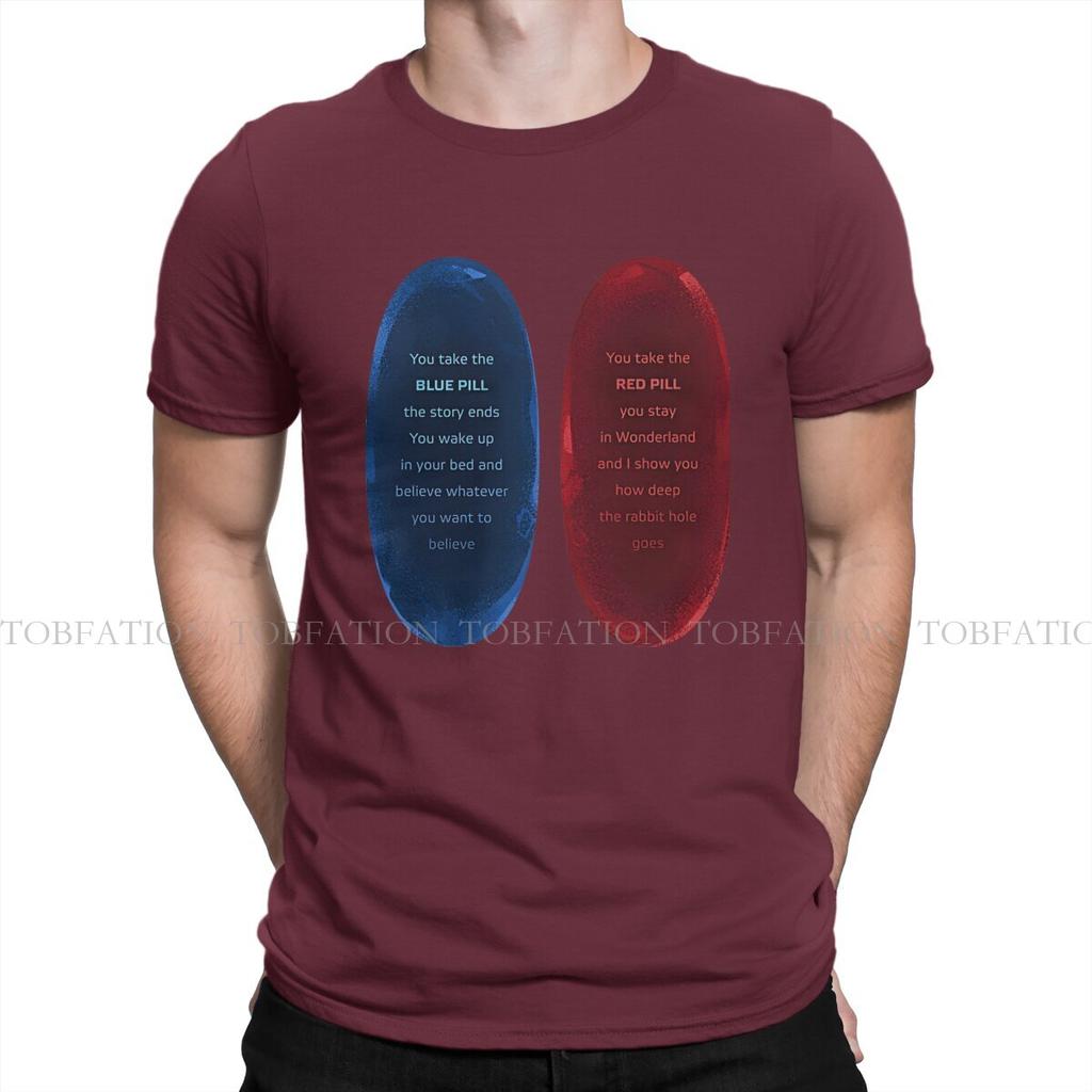 Pills Round Collar Tshirt The Matrix Movie Pure Cotton Fabric Basic T Shirt Mans Clothes Fashion Oversized