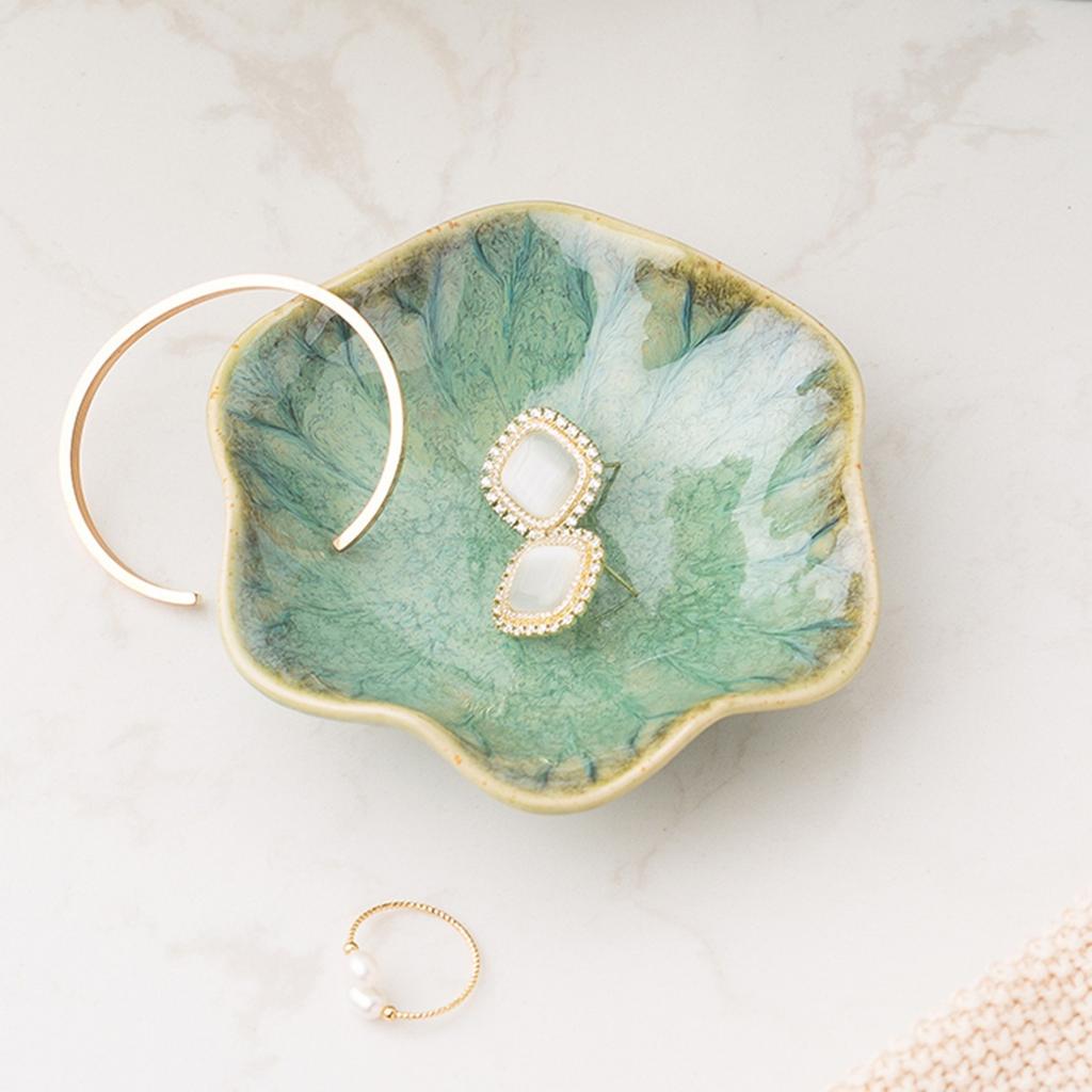 Nordic Style Ceramic Jewelry Tray, Lotus Storage Plate, Jewelry Ornament Plate, Internet Celebrity Snack Plate, Taste Plate, Dim Sum Plate