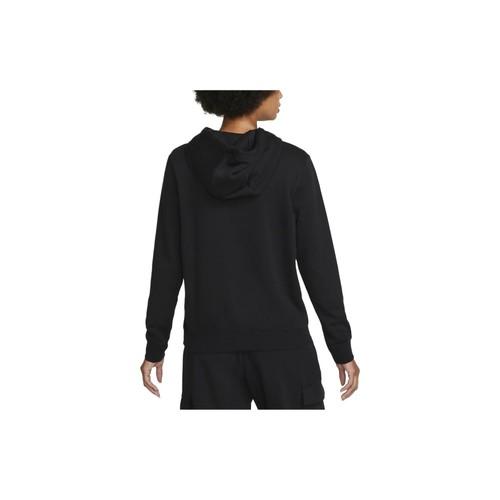 Nike Однотонная повседневная толстовка с капюшоном и длинным рукавом для женщин Черная