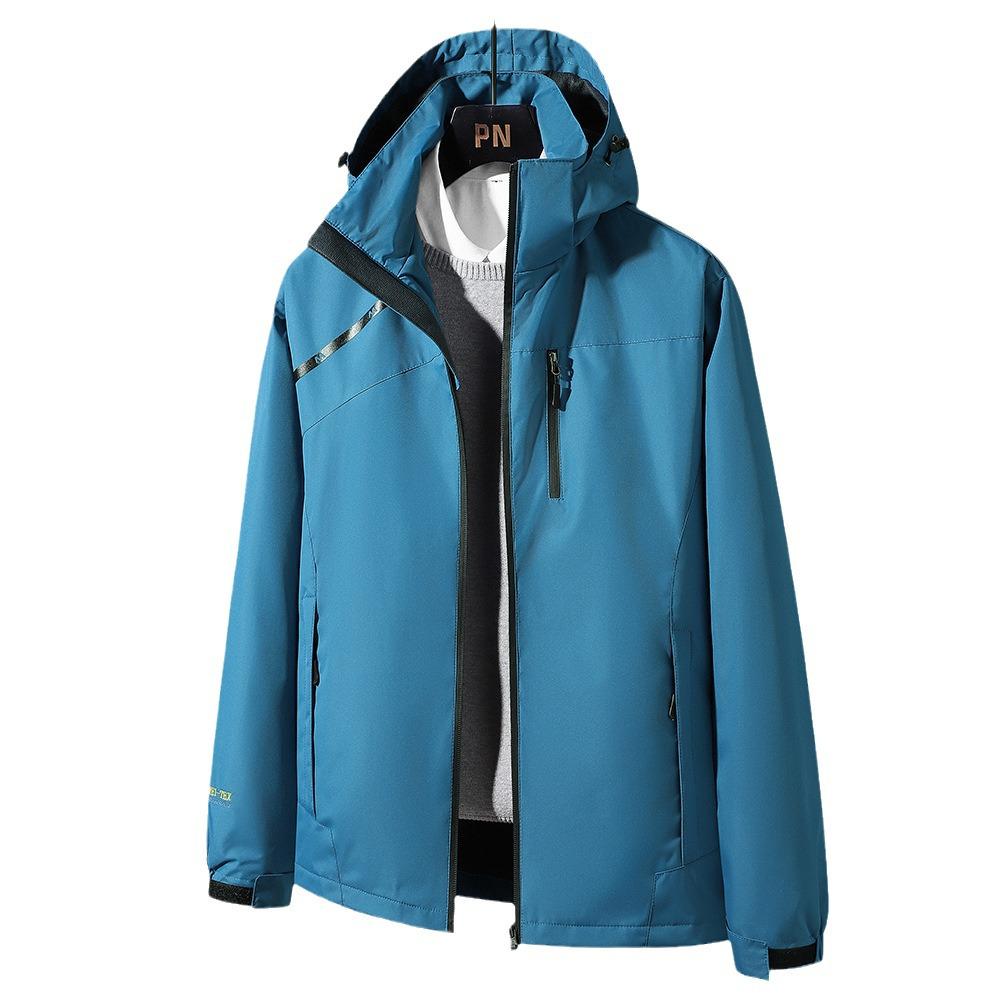 Мужская водонепроницаемая ветровка - Весна/Осень, Дышащая, Большого размера, С капюшоном, Для повседневной носки, кемпинга и альпинизма