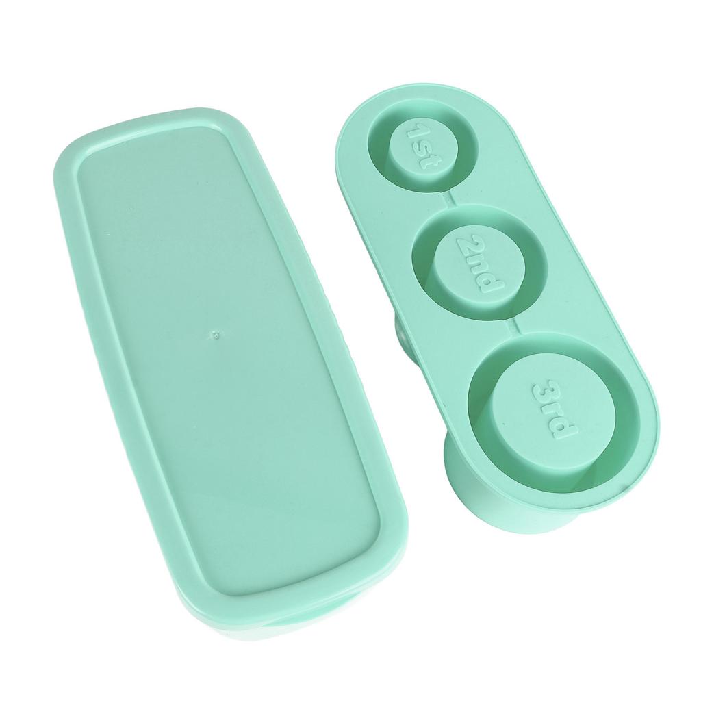 Silicone Ice Cube Tray Easy Release Ice Cubes Maker with Spill Resistant Removable Lid Bin for Cocktail Tea Coffee Cyan