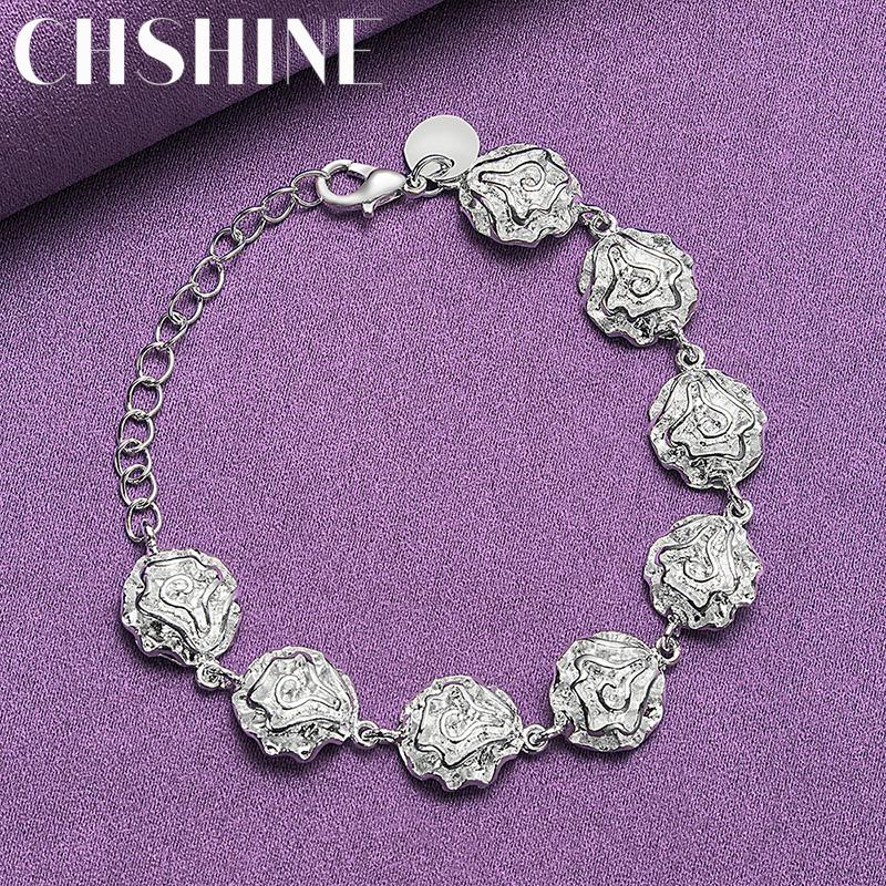 CHSHINE 925 стерлингового серебра роза цепочка браслет модный шарм свадебная вечеринка для женщин ювелирные изделия