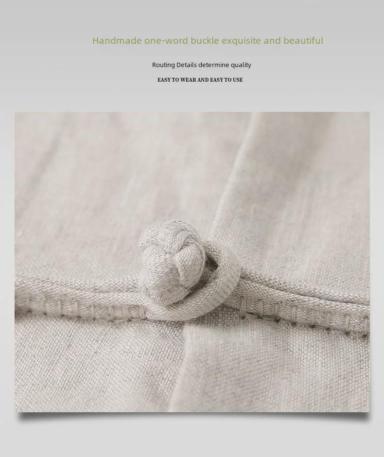 Men's Summer Linen Tang Suit - Retro Chinese Style, Lightweight Solid Color, Modern Casual Hanfu