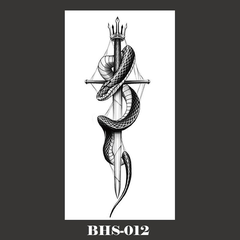 1шт черная змея водонепроницаемый поддельные татуировки временные татуировки наклейки