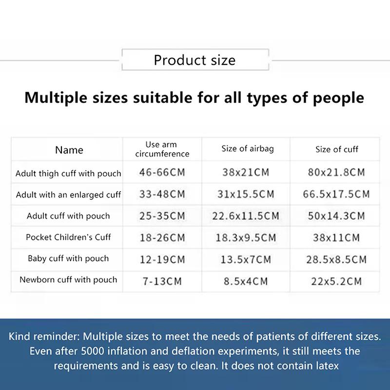 Disposable Large Adult Infant Child Arm Blood Pressure Cuff Without Bladder Single Tube Non Woven Fabric Composite Material