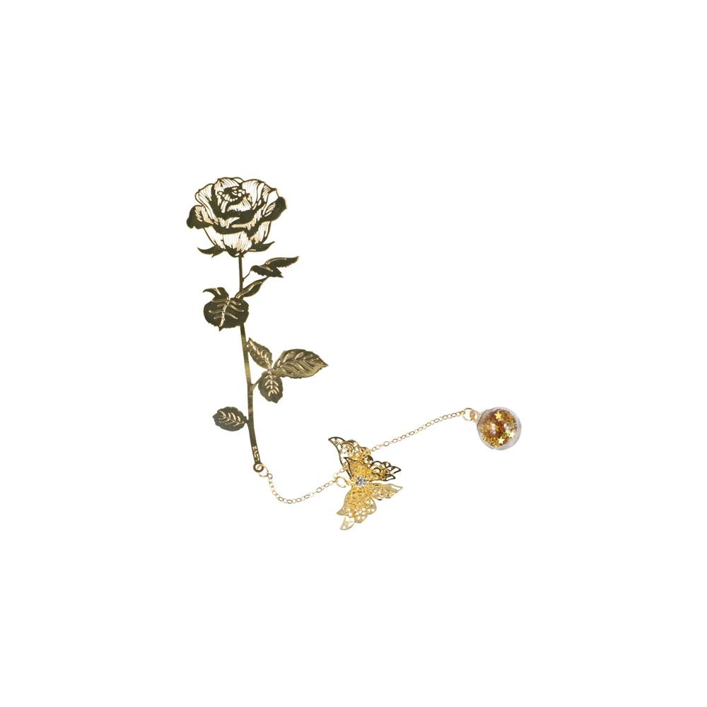 1 набор с подарочной коробкой металлическая закладка классический стиль золотая роза закладки рождественский подарок студент