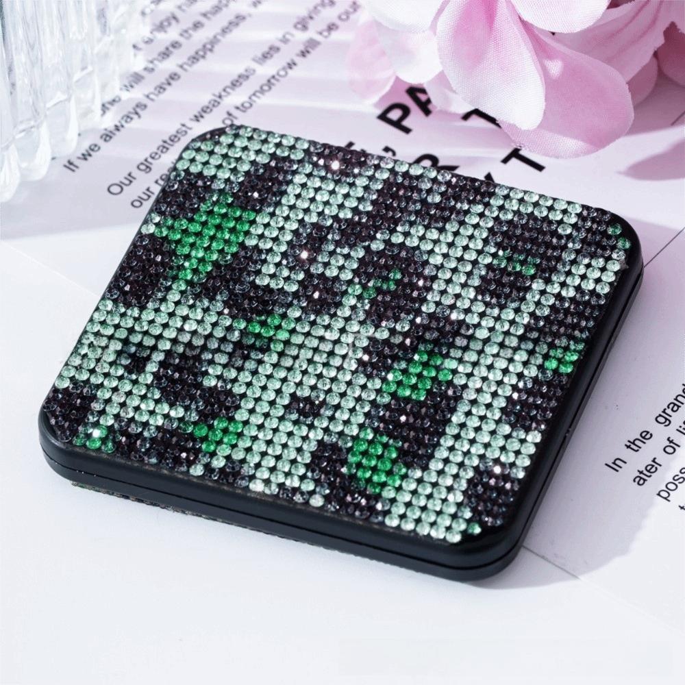 Rhinestone Decor Makeup Mirror Lightweight Rhinestone Mirror Sparkling Pocket Mirror Daily Makeup