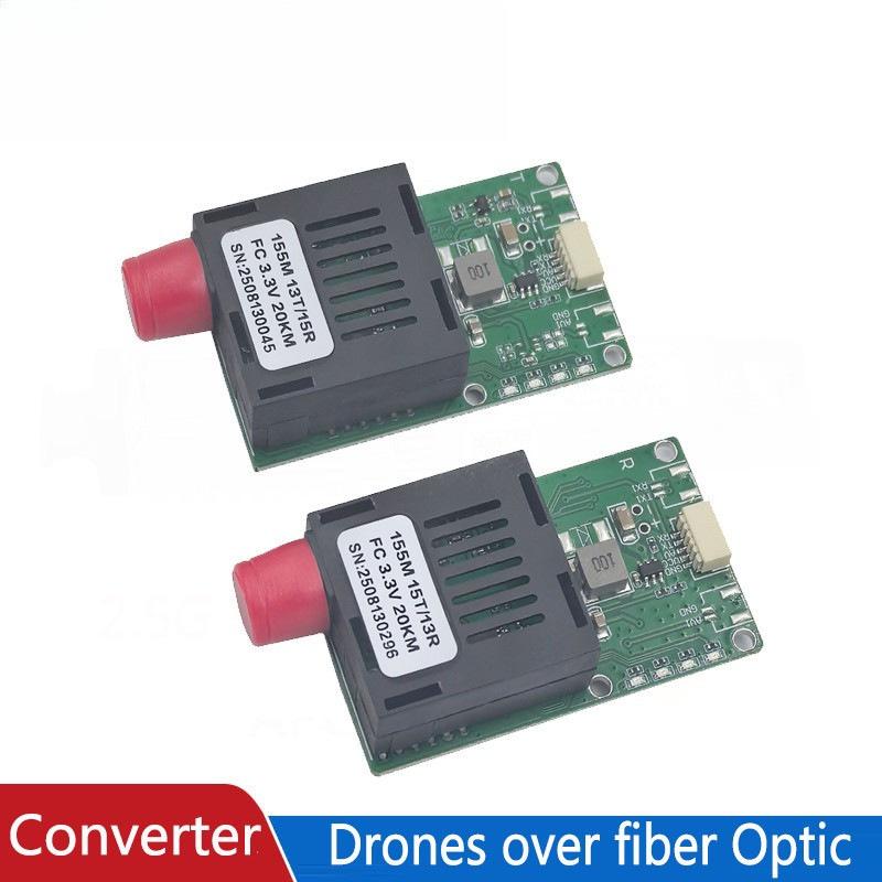 FPV Drone Fiber Optic Module - 1-Way Video to Fiber Optic TTL for Sky-to-Ground Embedding
