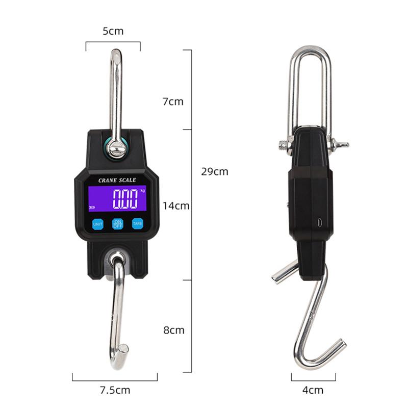 300kg/50g Bluetooth-Compatible Crane Scale Rechargeable Portable Hanging Industrial Hook Scales Stainless Steel With 4.0 BT USB