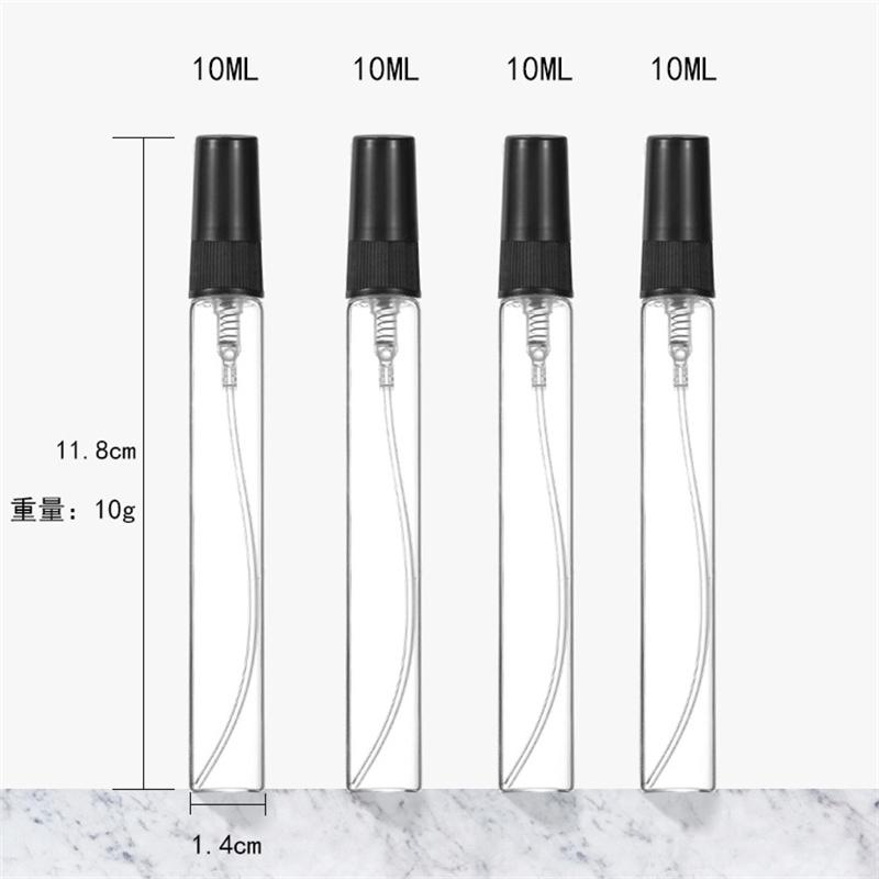 10/50 ШТ 10 МЛ Черный Флакон-спрей с распылителем, Бутылка с помпой-распылителем, Дорожный многоразовый флакон, Стеклянный флакон для духов, Флакон для эфирных масел