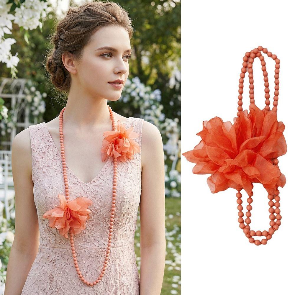 Elegant Style Big Flower Necklace Flower Designing Waist Chain Belly Jewelry Everyday Outfits