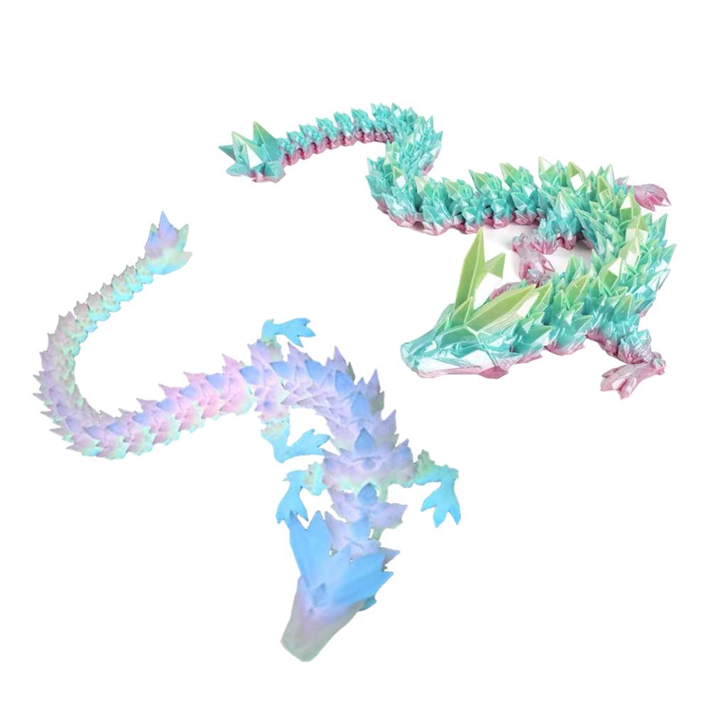 3D Printed Crystal Dragon Articulated Dragon Fidget Toy Cherry Blossom Dragon Home Office Decor Birthday Gift For Boys