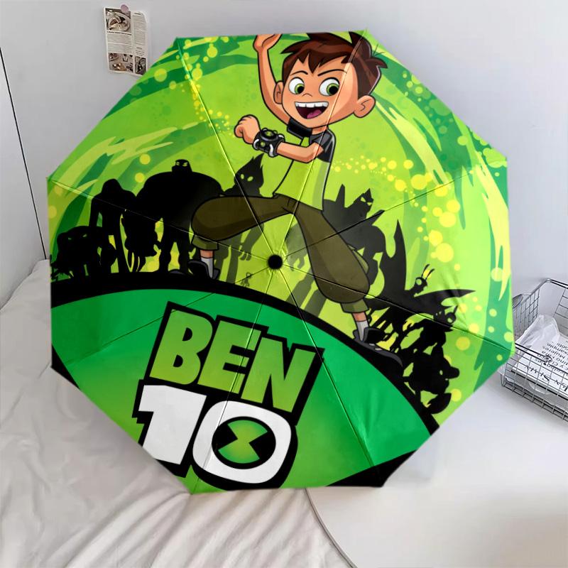 Рисунок Ben 10, автоматический складной зонт, портативная и складная конструкция, 8 спиц, рождественский или день рождения подарок.