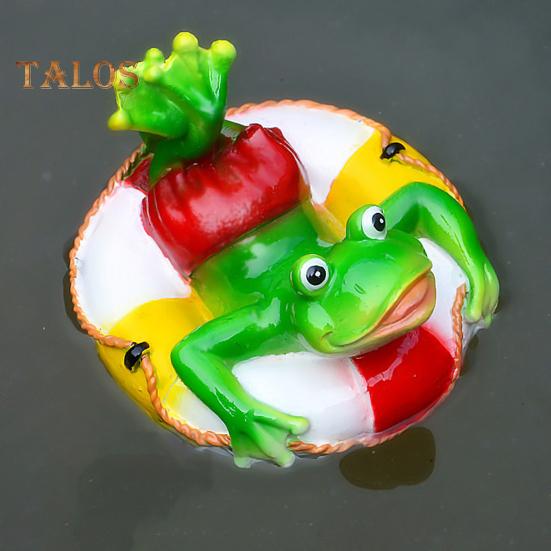 Плавающая лягушка статуя смолы мультфильм расслабляющая лягушка украшение пруд плавающая лягушка фигурка для аквариума сад бассейн водный элемент декор