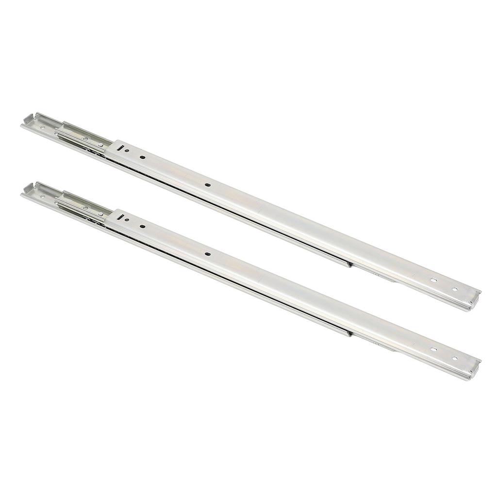 2 шт. Направляющие для ящиков 200 мм, ширина 27 мм, 3 сложения, полное выдвижение, холоднокатаная сталь, двухслойные шарики