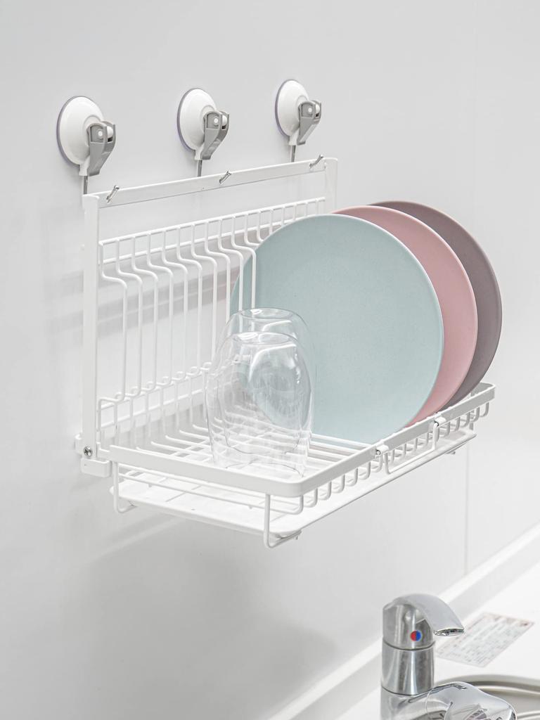 Wahei freiz Сушилка для посуды, Белая, Тип на присосках, Настенная полка для хранения посуды, Float RG-0477