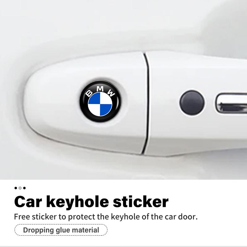 BKSN4 8/12pcs Car Door Keyhole Stickers Universal Auto Logo Sticker For BMW M 1 3 4 5 6 7 Series M3 M6 F01 F02E34 E36 E70 F10 X6 X1