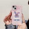 Прекрасный розовый чехол с кроликом для Iphone 13 11 12 14 Pro Max 14 Plus Cute Bunny Laser Phone Cover Capa