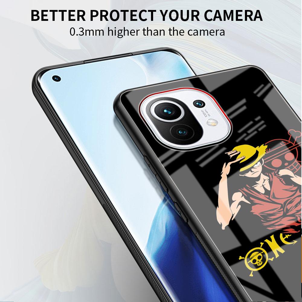 Стеклянный чехол для Xiaomi Poco X3 NFC 11 Lite 11T F3 M3 для Redmi Note 11 10 9 8 Pro 10S 9S 9A 9C чехол для телефона аниме черный