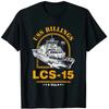 Военно-морской класс Freedom USS Billings (LCS-15) Футболка с изображением корабля прибрежной зоны. Новая повседневная футболка с коротким рукавом и круглым вырезом, 100% хлопок