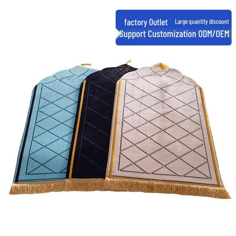 Cross-Border Prayer Carpet Flannel Floor Mat - Irregular Shape, Custom Print, Thick Cushion for Living Room