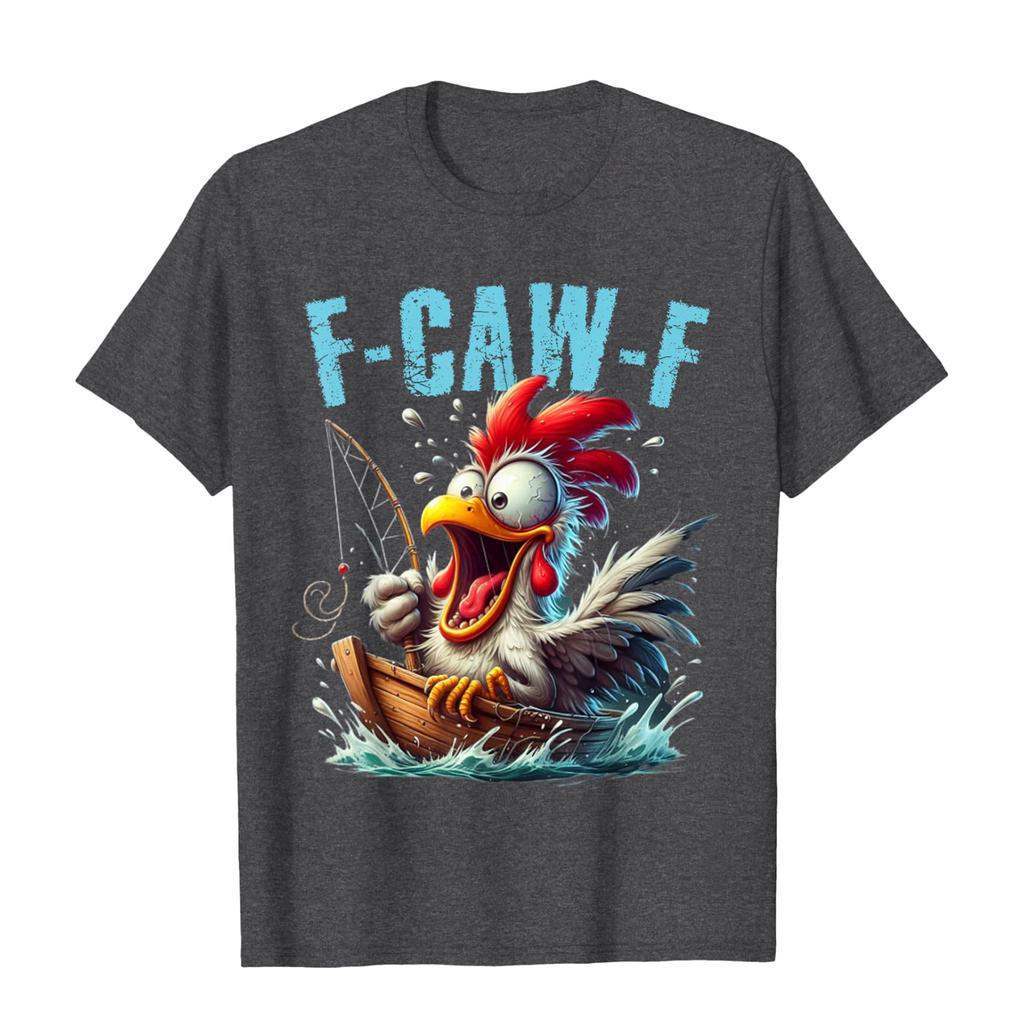 Смешная футболка с петухом, кукарекающим F-Caw-F, и каламбуром