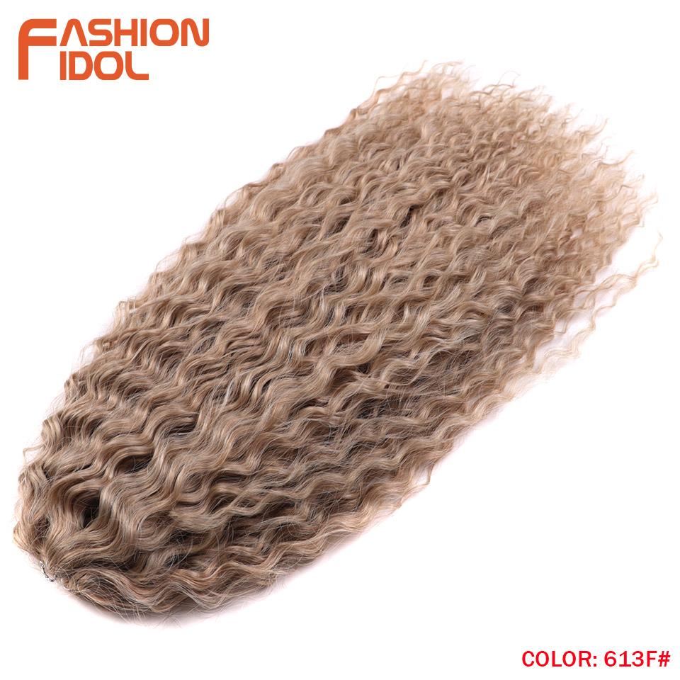 FASHION IDOL Ariel Twist Crochet Hair Synthetic 22 Inch 3 PCS Water Wave Hair Extensions Ombre Rainbow Color Braid Curly Hair