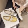 Fairy Wind Mary Jane Shoes Bow Single Shoes Women 2025 Korean Version Soft Sole Shallow Mouth Flat Sole Doudou Shoes Grandma Shoes Women