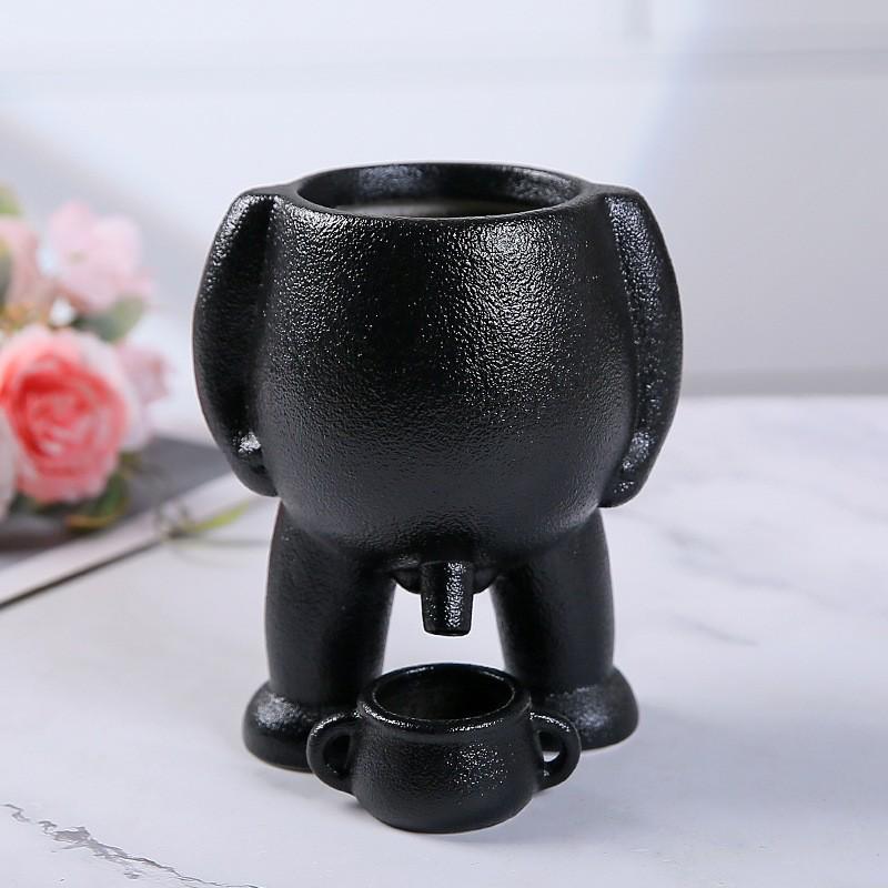 Creative Human Body Vase Ceramic Succulent Pot for Living Room Decor – Small Green Plant Ornament