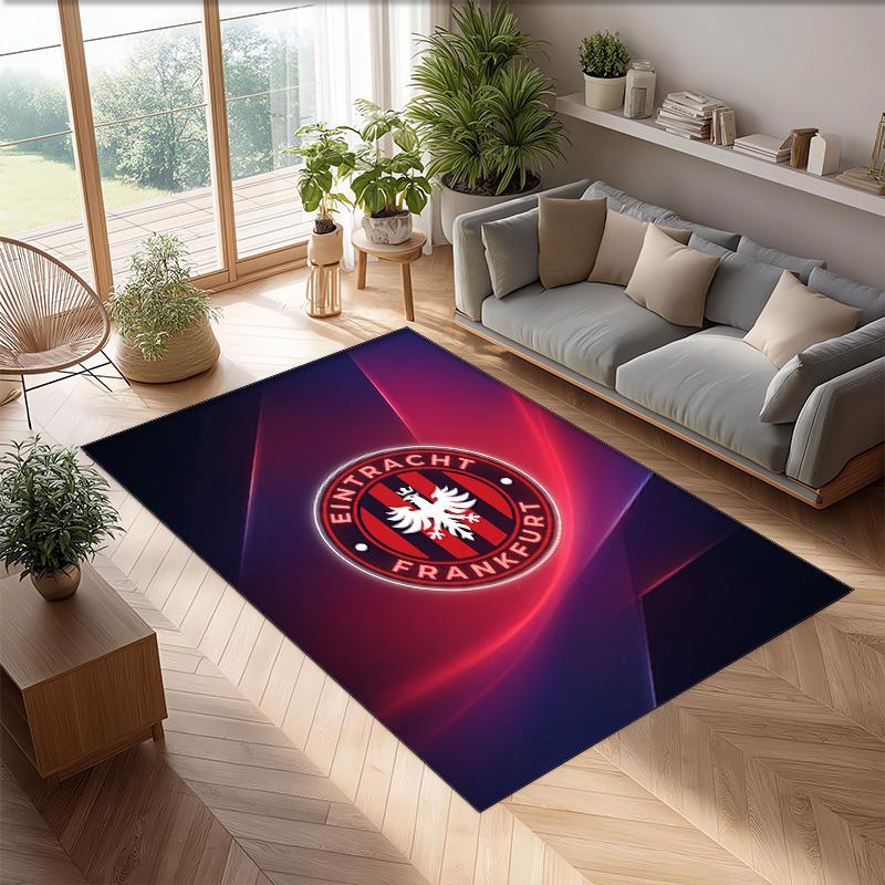 Eintracht Frankfurt Football Print Crystal Velvet Rug, Comfortable Water Absorbent Non Slip Indoor Floor Carpet
