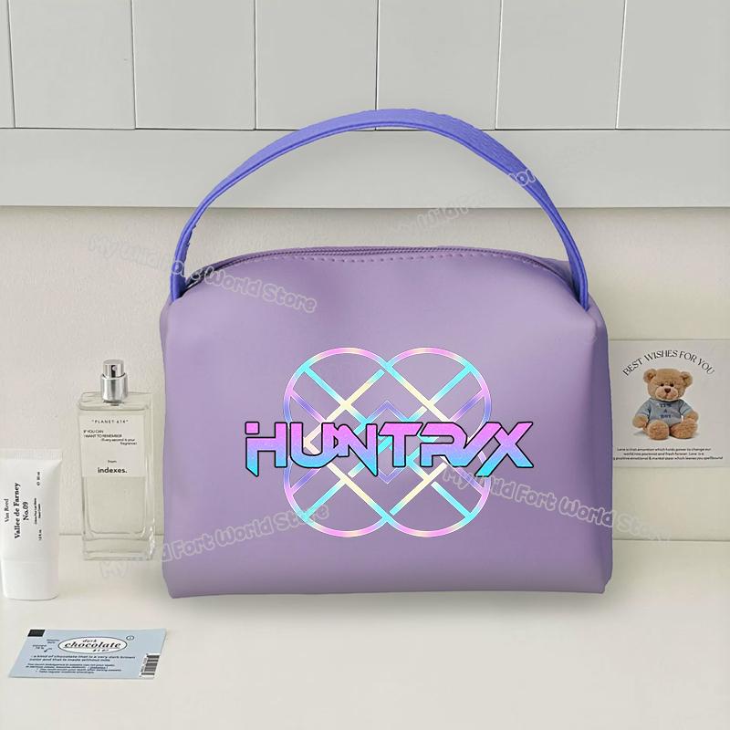 KPop Demon Hunters Handheld Make Up Bag Organizer for Women Portable Tracvel Cosmetics Handbag Waterproof Toiletry Makeup Bags