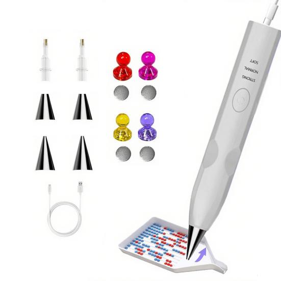 Электрическая ручка для алмазной мозаики Вакуумный инструмент для выкладки алмазов USB-перезаряжаемая Не требует воска Ручка для алмазной мозаики для начинающих взрослых