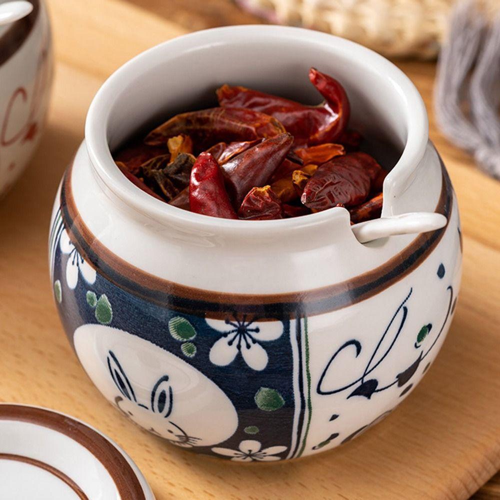 Пылезащитная расписанная вручную керамическая банка 330 мл контейнер для приправ бутылка для приправ соль/сахар