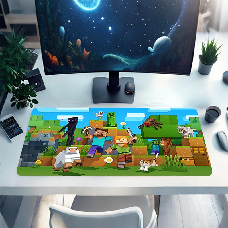 1Pc Minecraft Together Gaming Mouse Pad Keyboard Desk Mat Non-slip Rubber Lock Edge Waterproof Computer Mousepad for Office Home Decor Es14