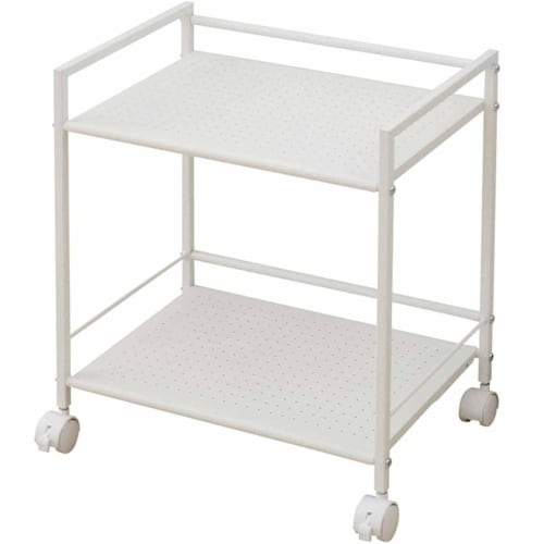 YAMAZEN (YAMAZEN) Steel Rack with Casters, 2 Tiers, White, CPR-50432C(WH)