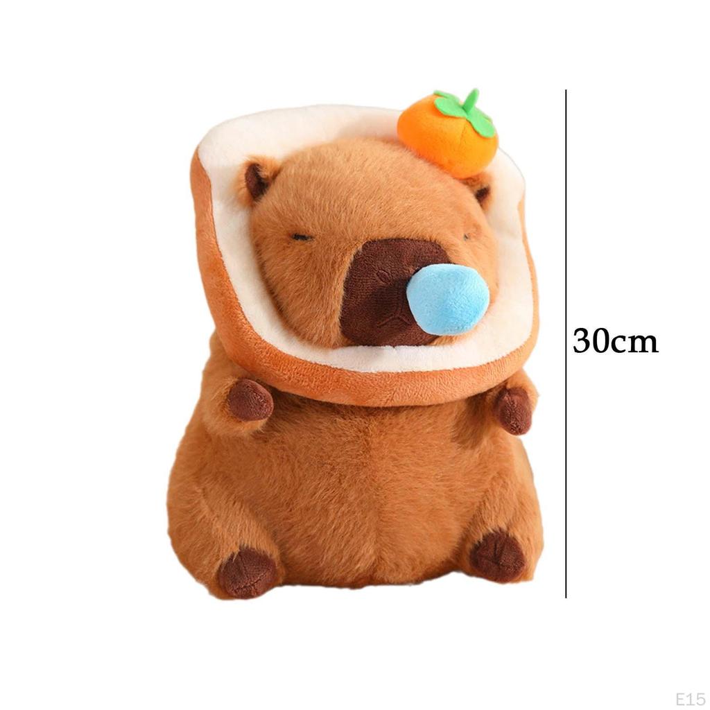 Capybara Plush Toy Stuffed with Pullable Snot Bubbles Cartoon Car Ornament