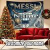 Custom Name Personalized Lionel Messi Print Tapestry, Wall Art Decor, Bedroom, Dorm, Apartment, LivingRoom, Party Backdrop, Gift for Birthday