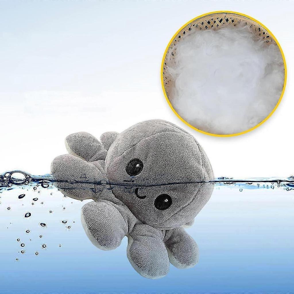 Reversible Octopus Plush Toys Black And Gray 20cm, Show Your Mood Without Saying A Word-p