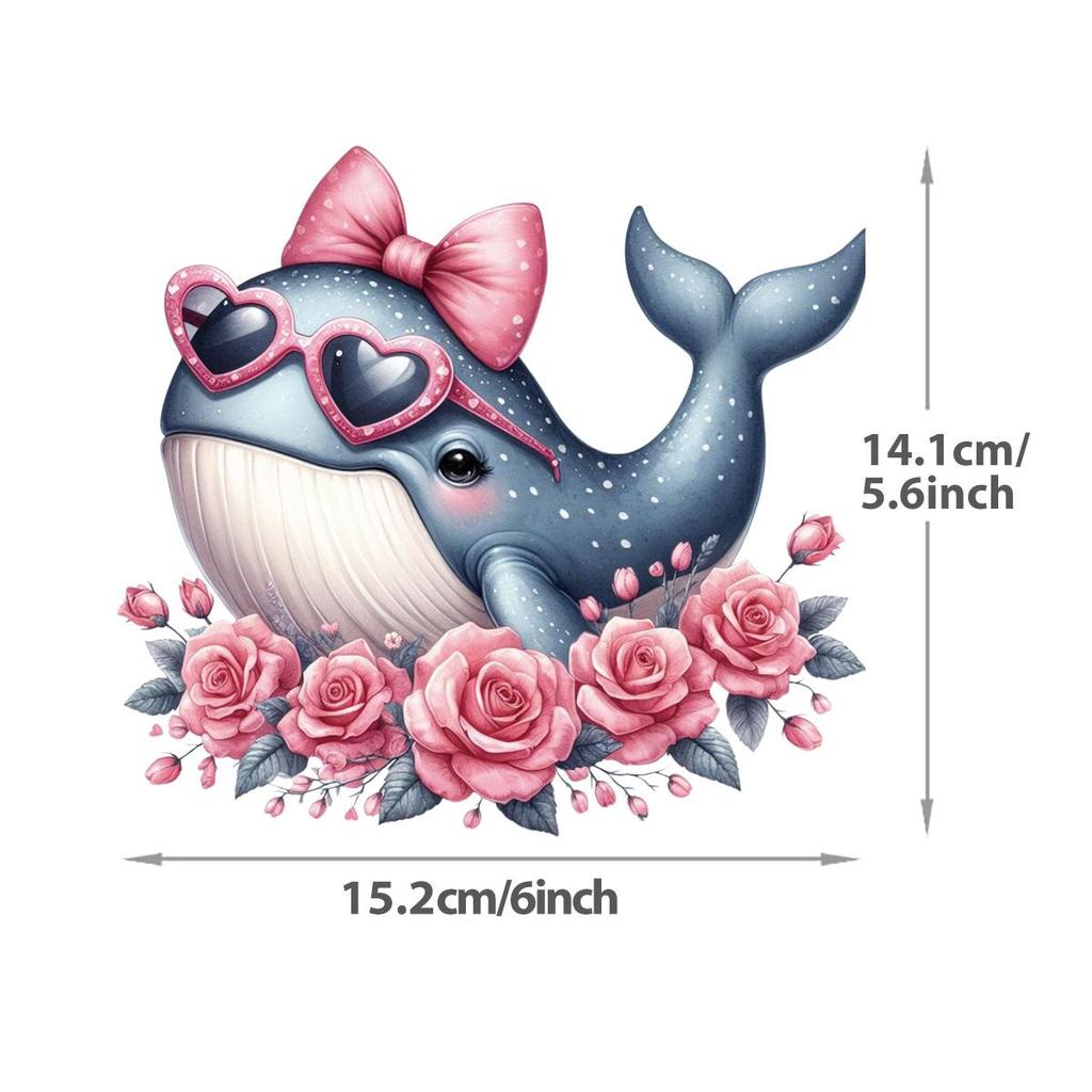 Animal Flowers Thermal Patches Clothing Cartoon Deer Cat Tiger Thermal Press Vinyl Hoodies Tops Washable Diy Thermal Stickers