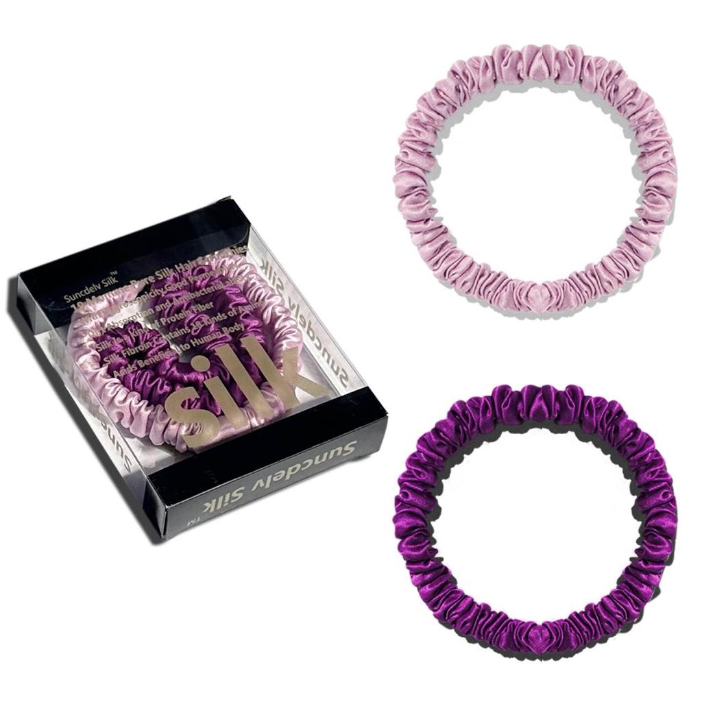 1 коробка, резинки для волос из 100% чистого шелка шелковицы, шелковые резинки для волос, резинки для волос, узкие резинки для волос, держатели для хвостиков, аксессуары для ухода за волосами