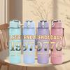 1PC Legendary 1976 Stamp 750ml Color Plastic Sports Water Bottle Leakproof Flip Straw Lid Suitable for Sports Office Home Use