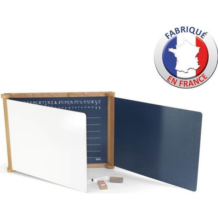 JEUJURA Wooden Triptych Painting - Oak Stained 59 X 46 Cm