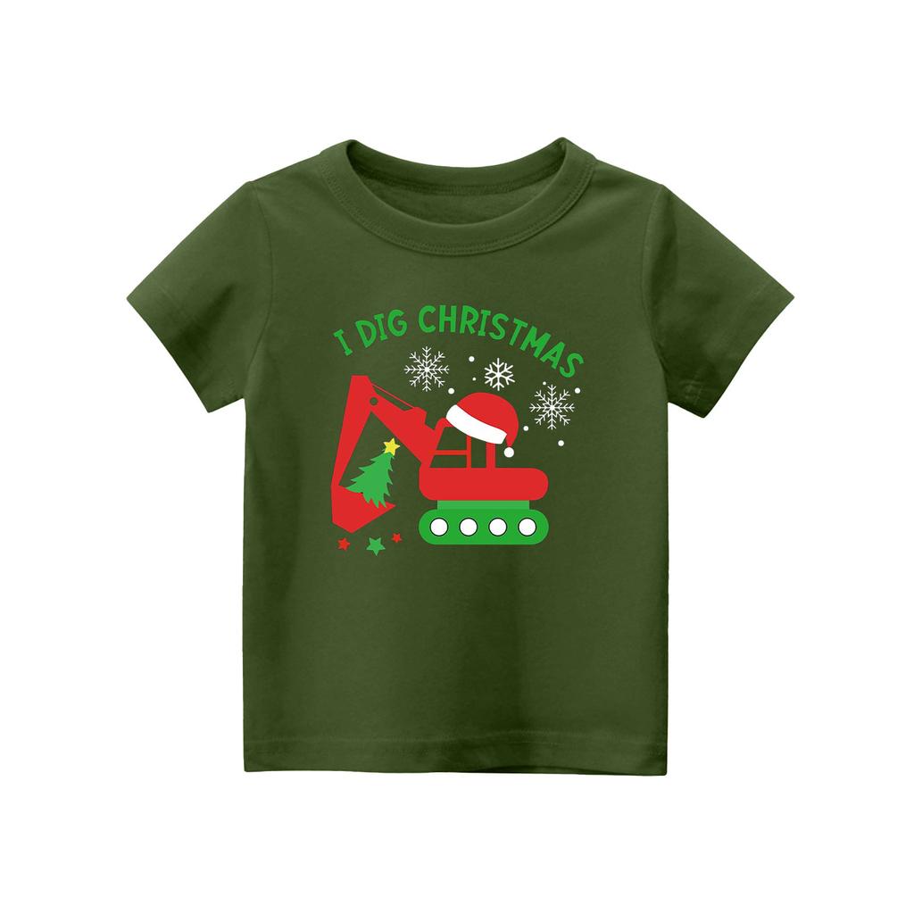 Christmas Day Toddler Girl Boy T-Shirts Kids Top Boys And Girls Printed Short Sleeved T-shirt